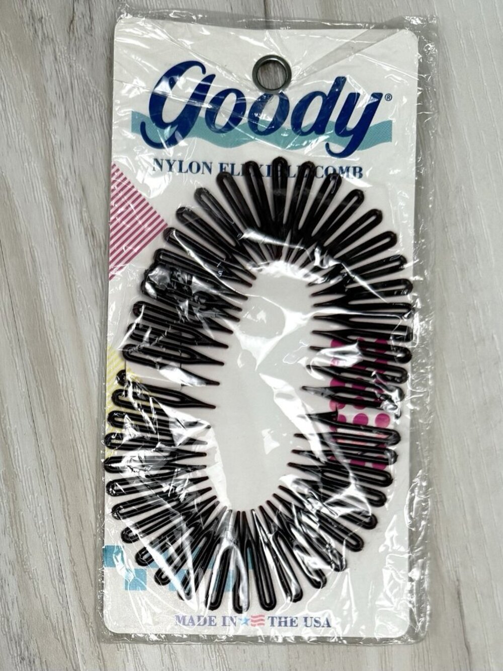 VTG 1989 GOODY Brown Adjustable Locking Nylon FLEXIBLE COMB #1059 USA NIP NEW